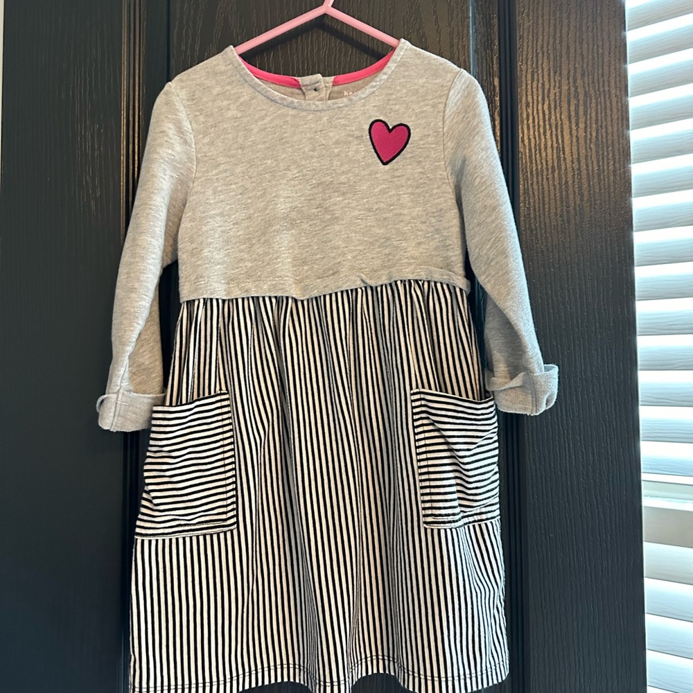 Healthtex Grey Striped Girls Sweater Dress 5T